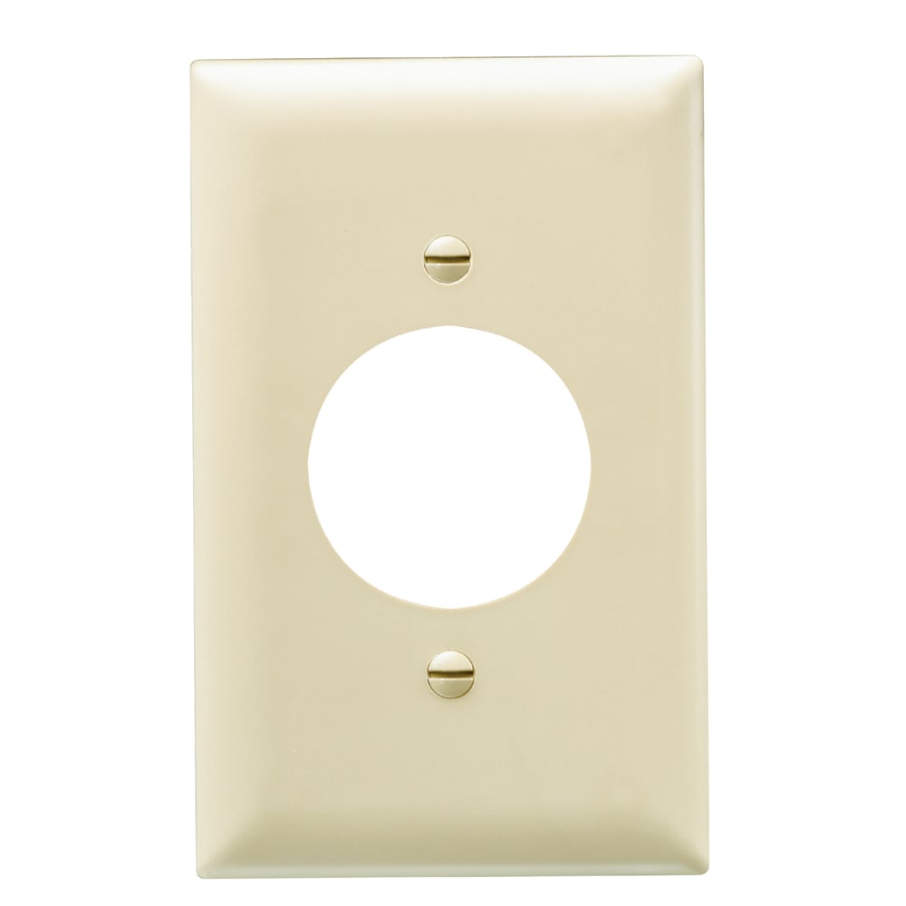 TP720I TradeMaster 1-Gang Nylon Wall Plate, 15938-in Power Outlet Receptacle Opening, 2 Mtg Holes, Ivory