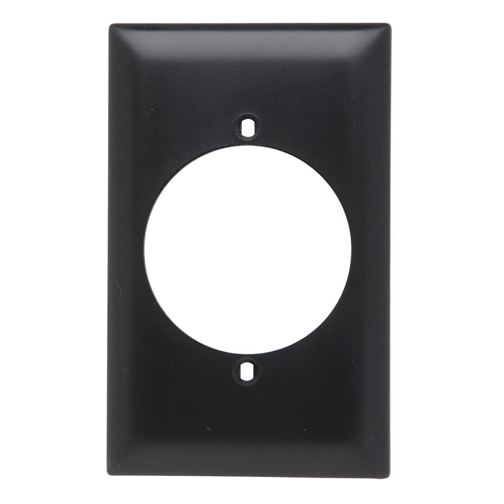 TP724BK TradeMaster 1-Gang Nylon Wall Plate, 2156-in Power Outlet Receptacle Opening, 2 Mtg Holes, Black