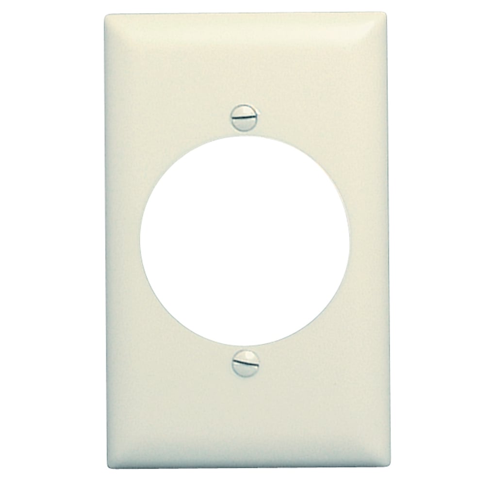 TP724LA TradeMaster 1-Gang Nylon Wall Plate, 2156-in Power Outlet Receptacle Opening, 2 Mtg Holes, Light Almond