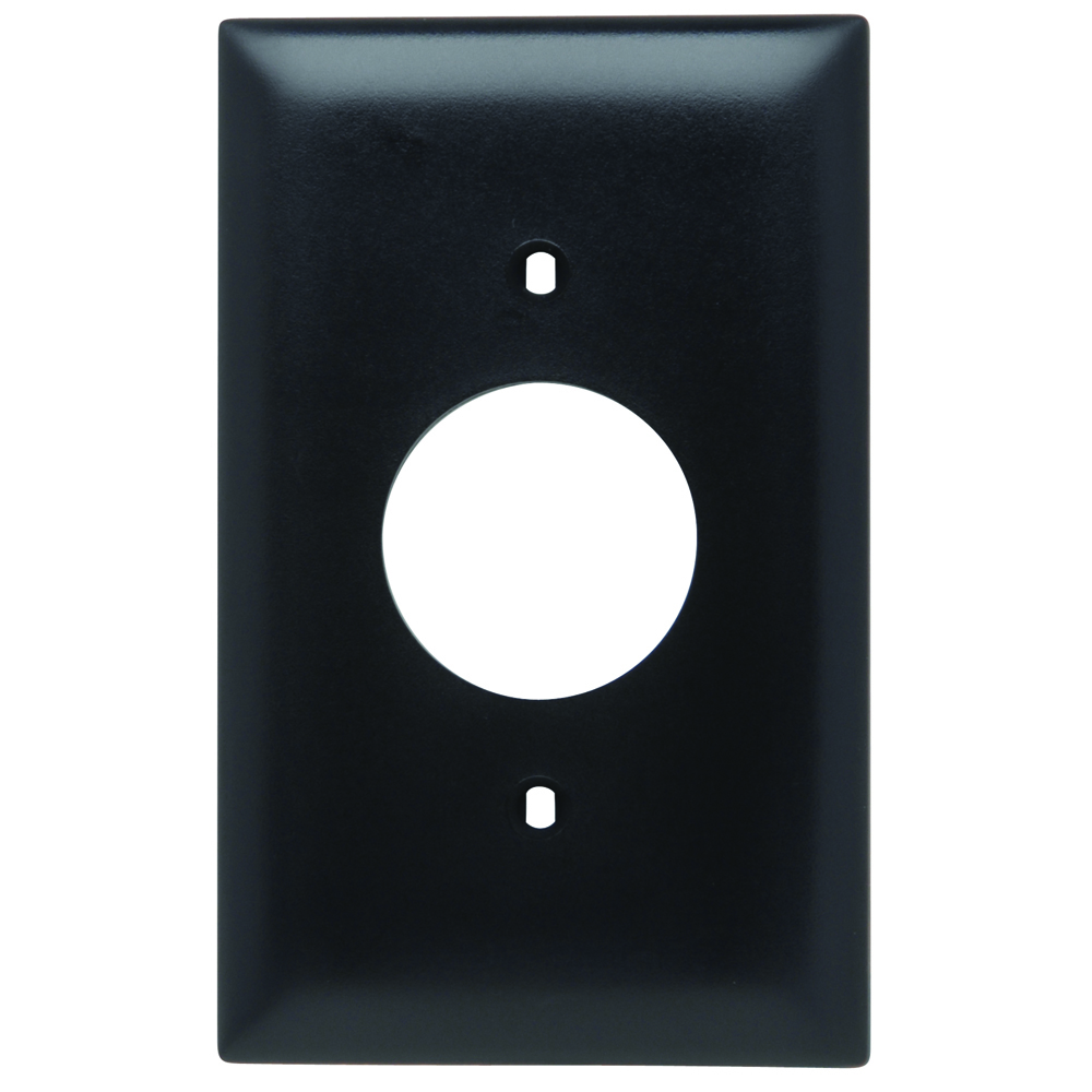 TP7BK TradeMaster 1-Gang Nylon Wall Plate, Single Receptacle Opening, Black
