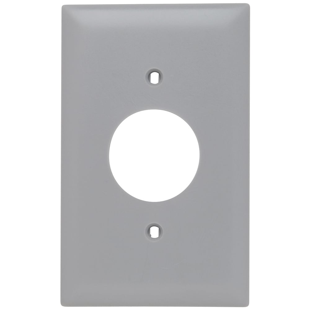 TP7GRY TradeMaster 1-Gang Nylon Wall Plate, Single Receptacle Opening, Gray