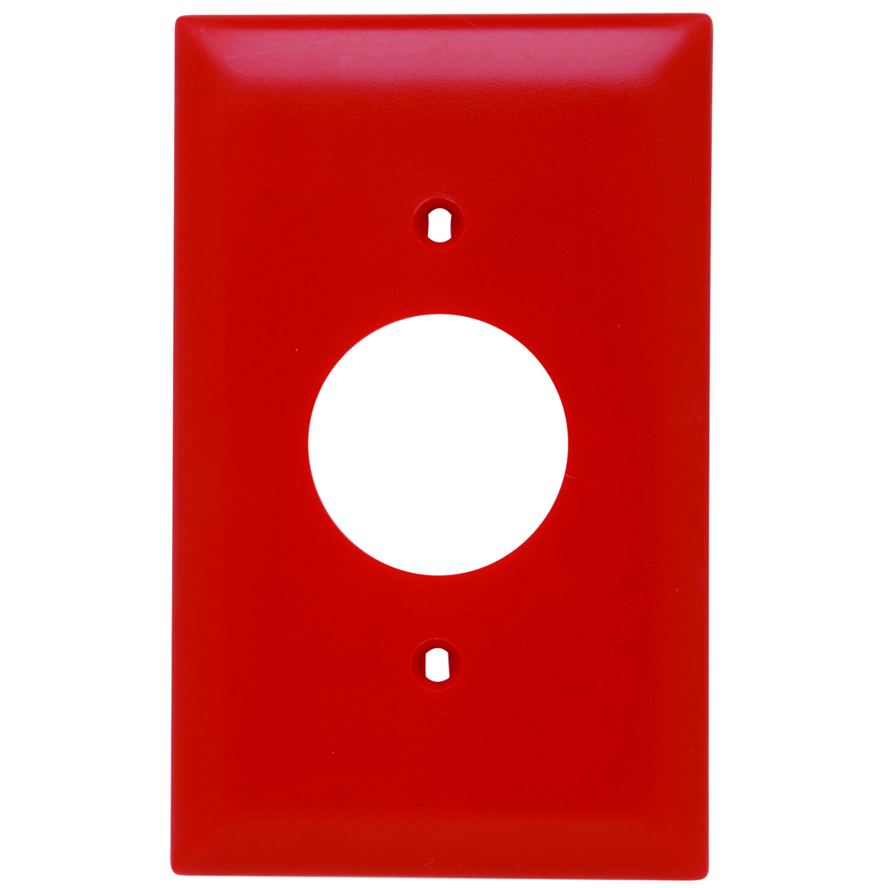 TP7RED TradeMaster 1-Gang Nylon Wall Plate, Single Receptacle Opening, Red