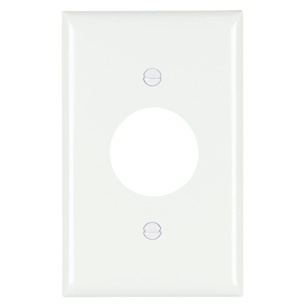 TP7W TradeMaster 1-Gang Nylon Wall Plate, Single Receptacle Opening, White