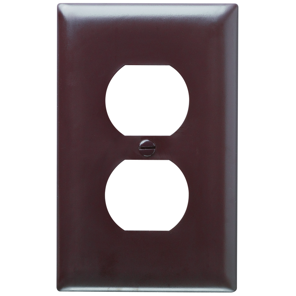TP8 TradeMaster 1-Gang Nylon Wall Plate, Duplex Receptacle Openings, Brown