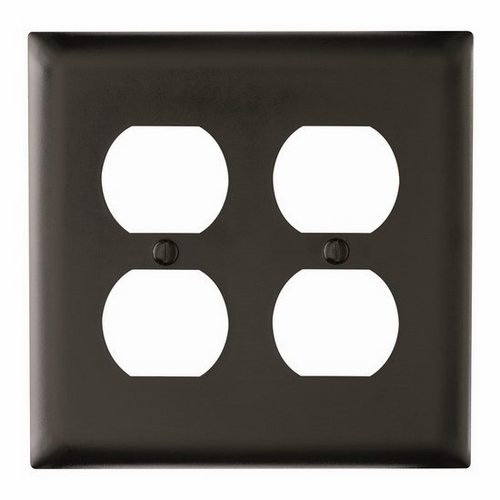 TP82BK TradeMaster 2-Gang Nylon Wall Plate, 2 Duplex Receptacle Openings, Black
