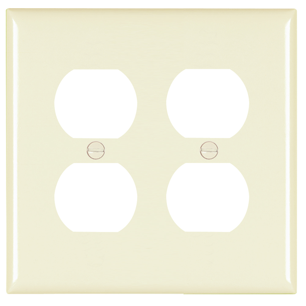 TP82LA TradeMaster 2-Gang Nylon Wall Plate, 2 Duplex Receptacle Openings, Light Almond