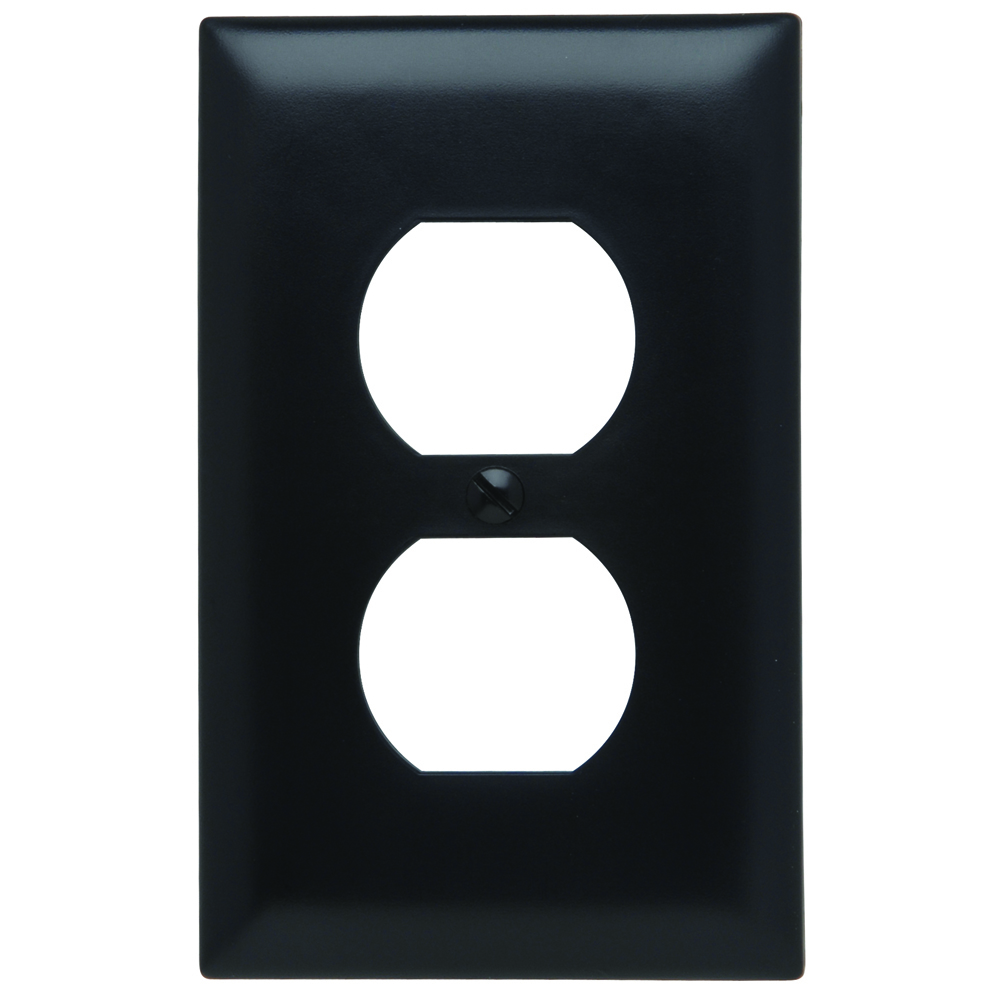 TP8BK TradeMaster 1-Gang Nylon Wall Plate, Duplex Receptacle Openings, Black