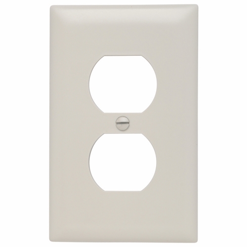 TP8LA TradeMaster 1-Gang Nylon Wall Plate, Duplex Receptacle Openings, Light Almond