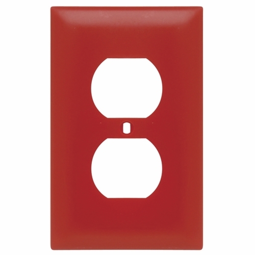 TP8OR TradeMaster 1-Gang Nylon Wall Plate, Duplex Receptacle Openings, Orange