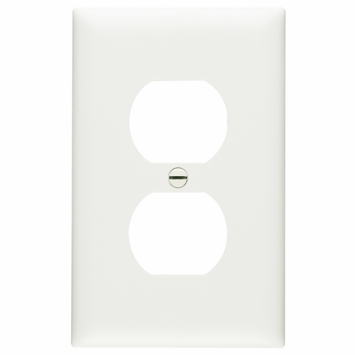TP8W TradeMaster 1-Gang Nylon Wall Plate, Duplex Receptacle Openings, White
