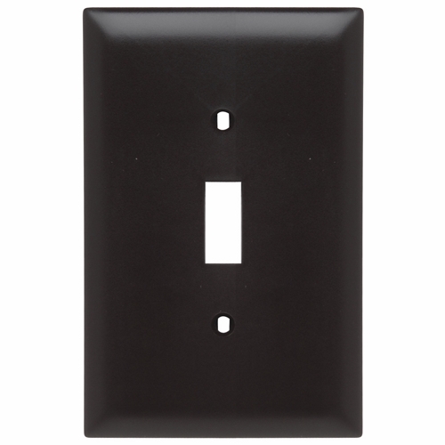 TPJ1 TradeMaster Jumbo 1-Gang Nylon Wall Plate, 1 Toggle Switch Opening, Brown