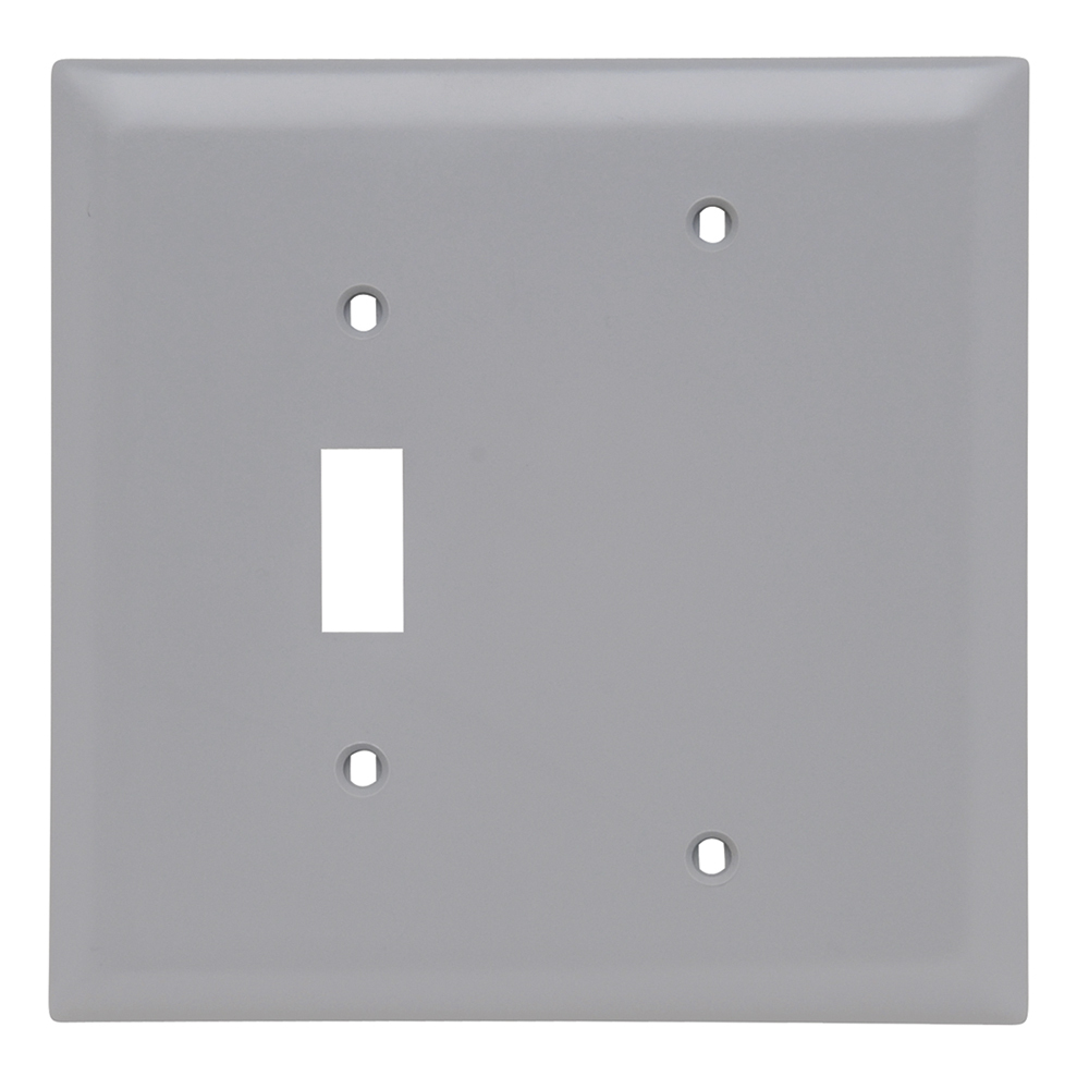 TPJ113GRY Combination Openings, 1 Toggle Switch and 1 Blank, Two Gang, Gray