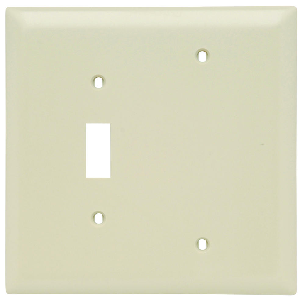 TPJ113I Combination Openings, 1 Toggle Switch and 1 Blank, Two Gang, Ivory
