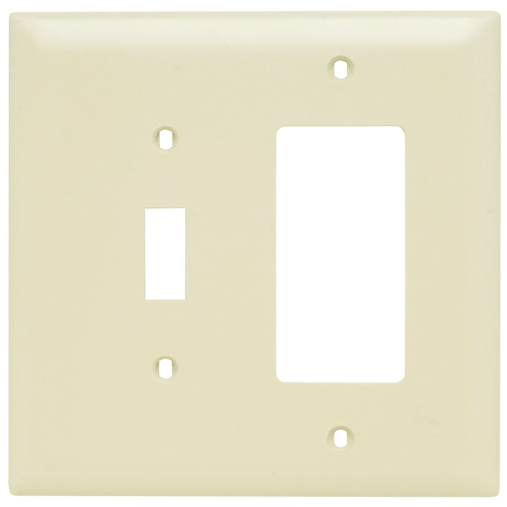 TPJ126I Combination Openings, 1 Toggle Switch and 1 Decorator, Two Gang, Ivory