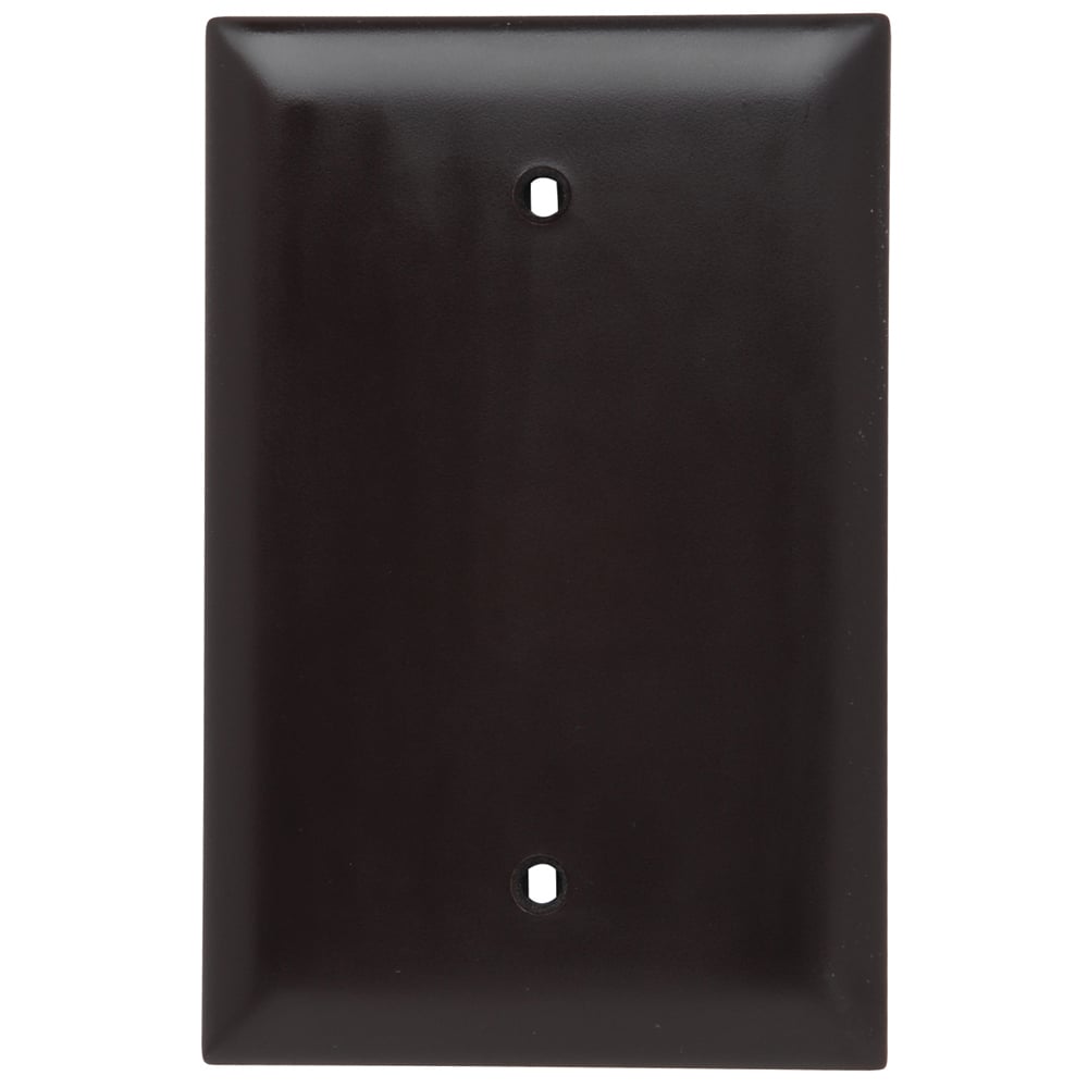 TPJ13 TradeMaster TPJ Jumbo Standard Sized Blank Wall Plate, 1 Gangs, 5 in, Thermoplastic, Brown