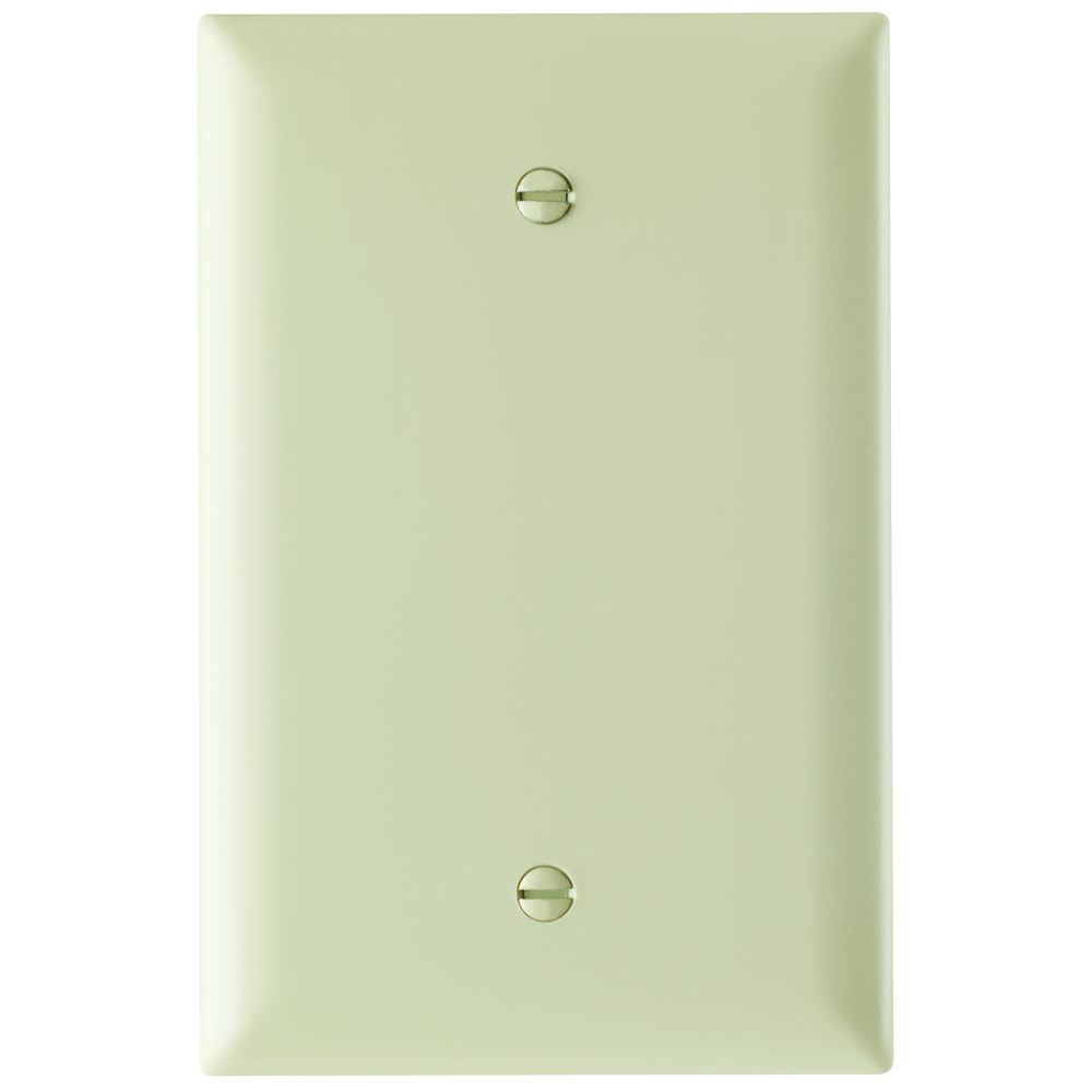 TPJ13I TradeMaster TPJ Junior Jumbo Blank Wall Plate, 1 Gangs, 4.9 in, Thermoplastic, Ivory