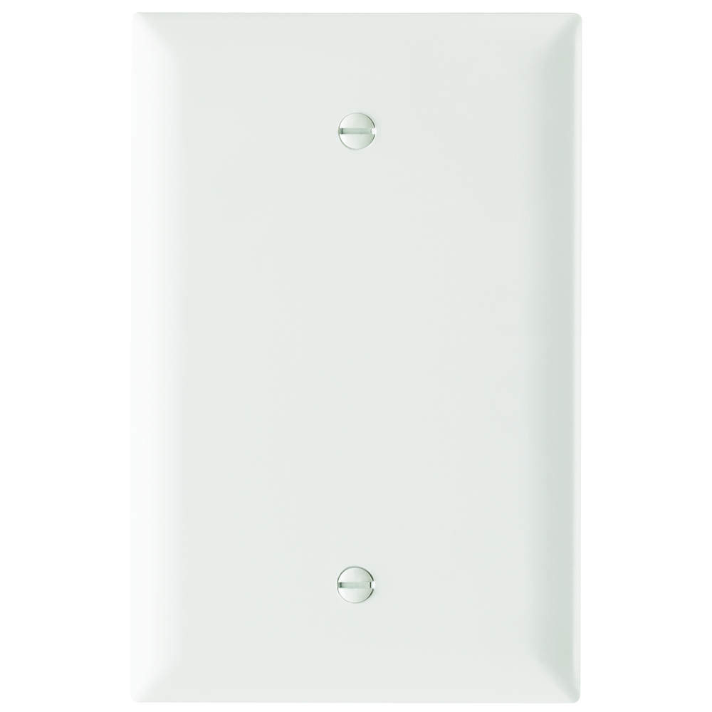 TPJ13W TradeMaster Junior Jumbo 1-Gang Nylon Wall Plate, Blank, Box Mounted, White