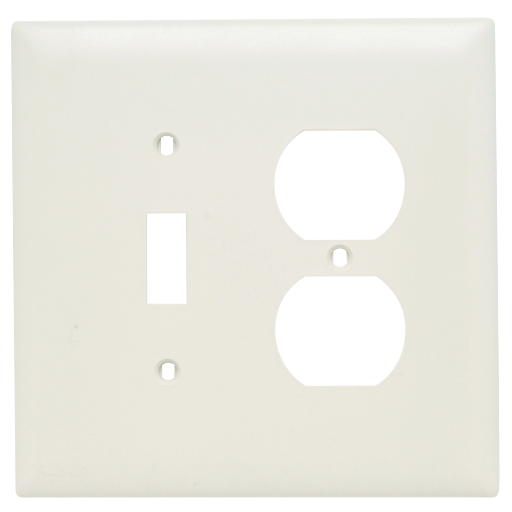 TPJ18LA TradeMaster Nylon Duplex Wall Plate, Duplex, 2 Gang, Light Almond