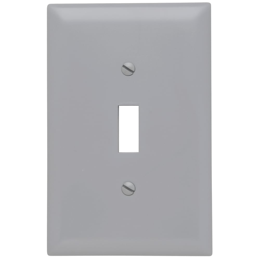 TPJ1GRY TradeMaster Jumbo 1-Gang Nylon Wall Plate, 1 Toggle Switch Opening, Gray