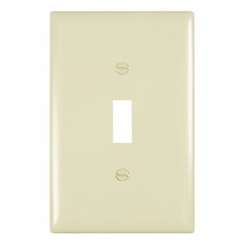 TPJ1I TradeMaster Jumbo 1-Gang Nylon Wall Plate, 1 Toggle Switch Opening, Ivory
