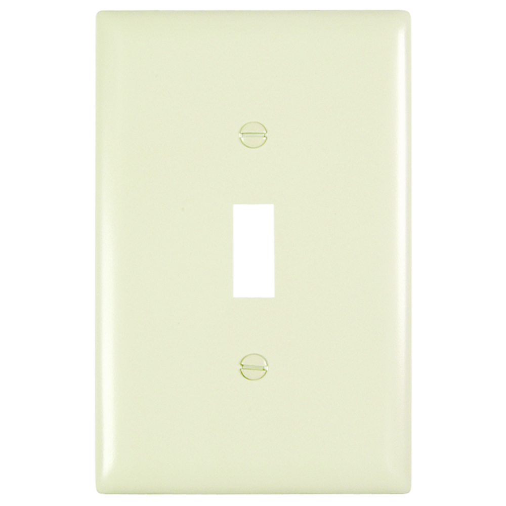 TPJ1LA TradeMaster Jumbo 1-Gang Nylon Wall Plate, 1 Toggle Switch Opening, Light Almond