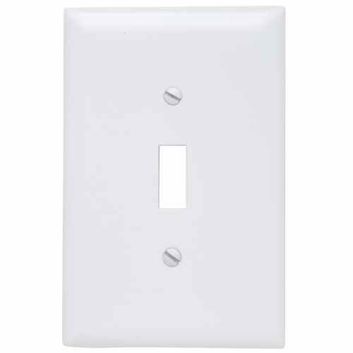 TPJ1W TradeMaster Jumbo 1-Gang Nylon Wall Plate, 1 Toggle Switch Opening, White