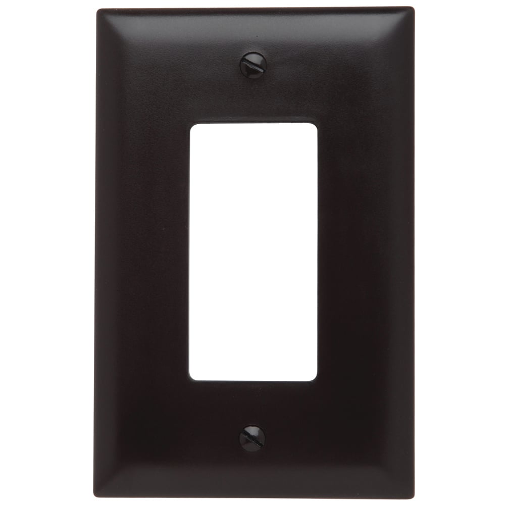 TPJ26 TradeMaster Junior Jumbo Standard Wall Plate, 1 Gangs, 3-5/16 in W x 5 in H, Nylon/Thermoplastic, Brown