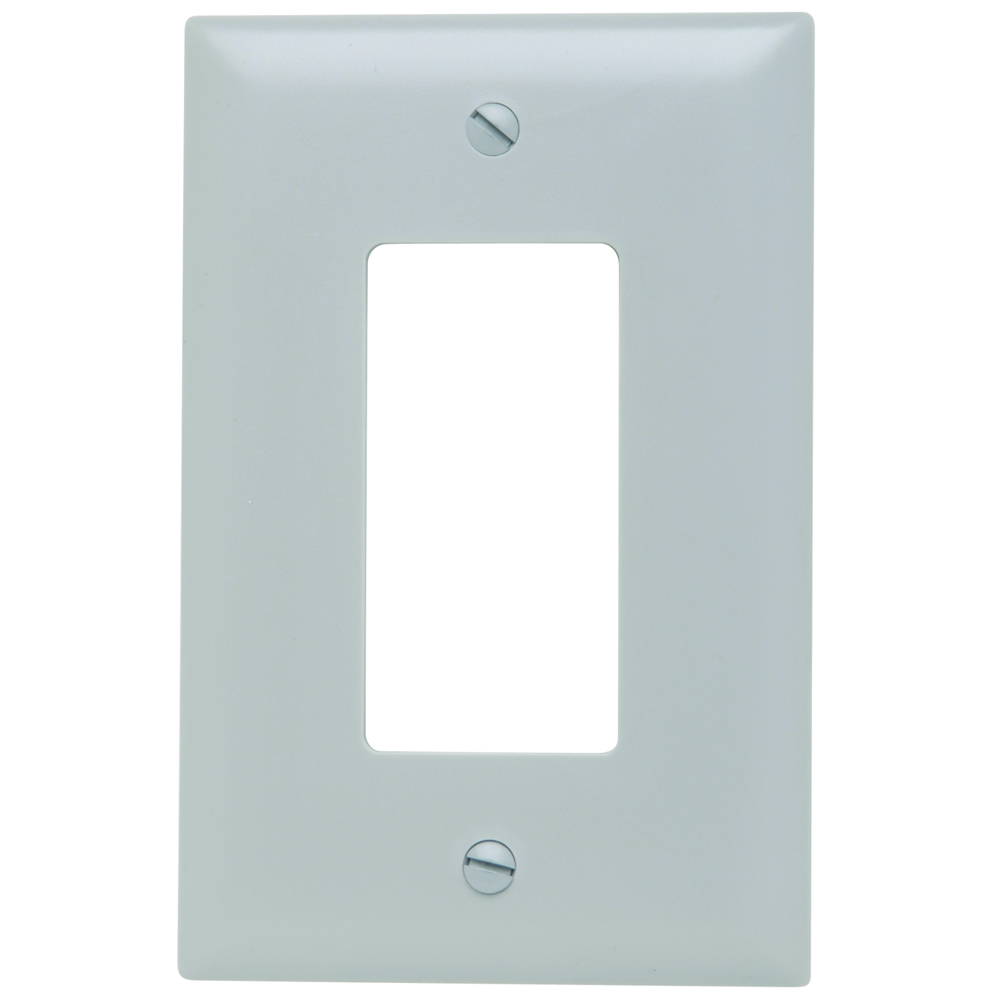 TPJ26GRY TradeMaster Junior Jumbo 1-Gang Nylon Wall Plate, 1 Decorator Opening, Gray