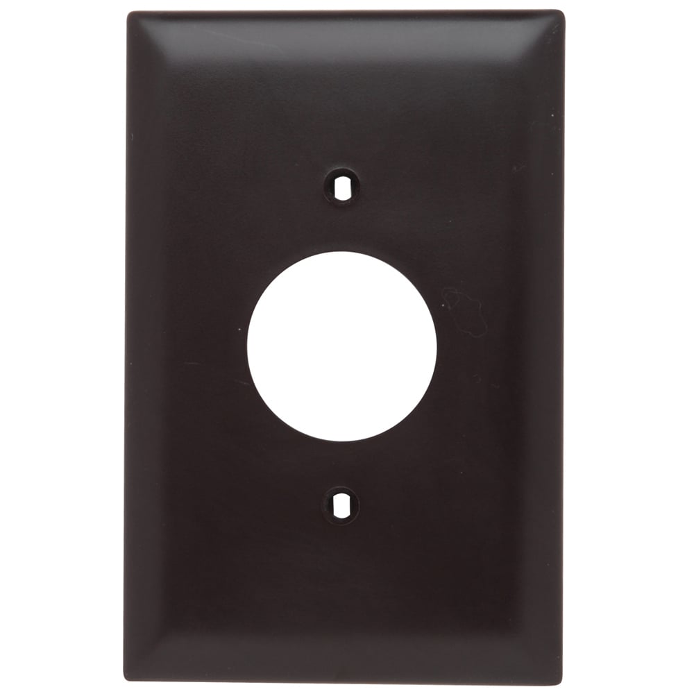 TPJ7 TradeMaster Jumbo 1-Gang Nylon Wall Plate, Single Receptacle Opening, Brown