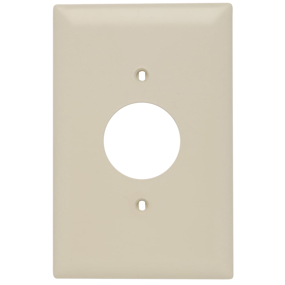 TPJ7I TradeMaster Jumbo 1-Gang Nylon Wall Plate, Single Receptacle Opening, Ivory