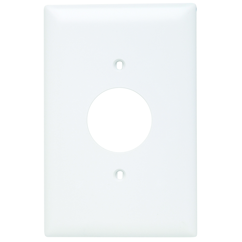 TPJ7W TradeMaster Jumbo 1-Gang Nylon Wall Plate, Single Receptacle Opening, White