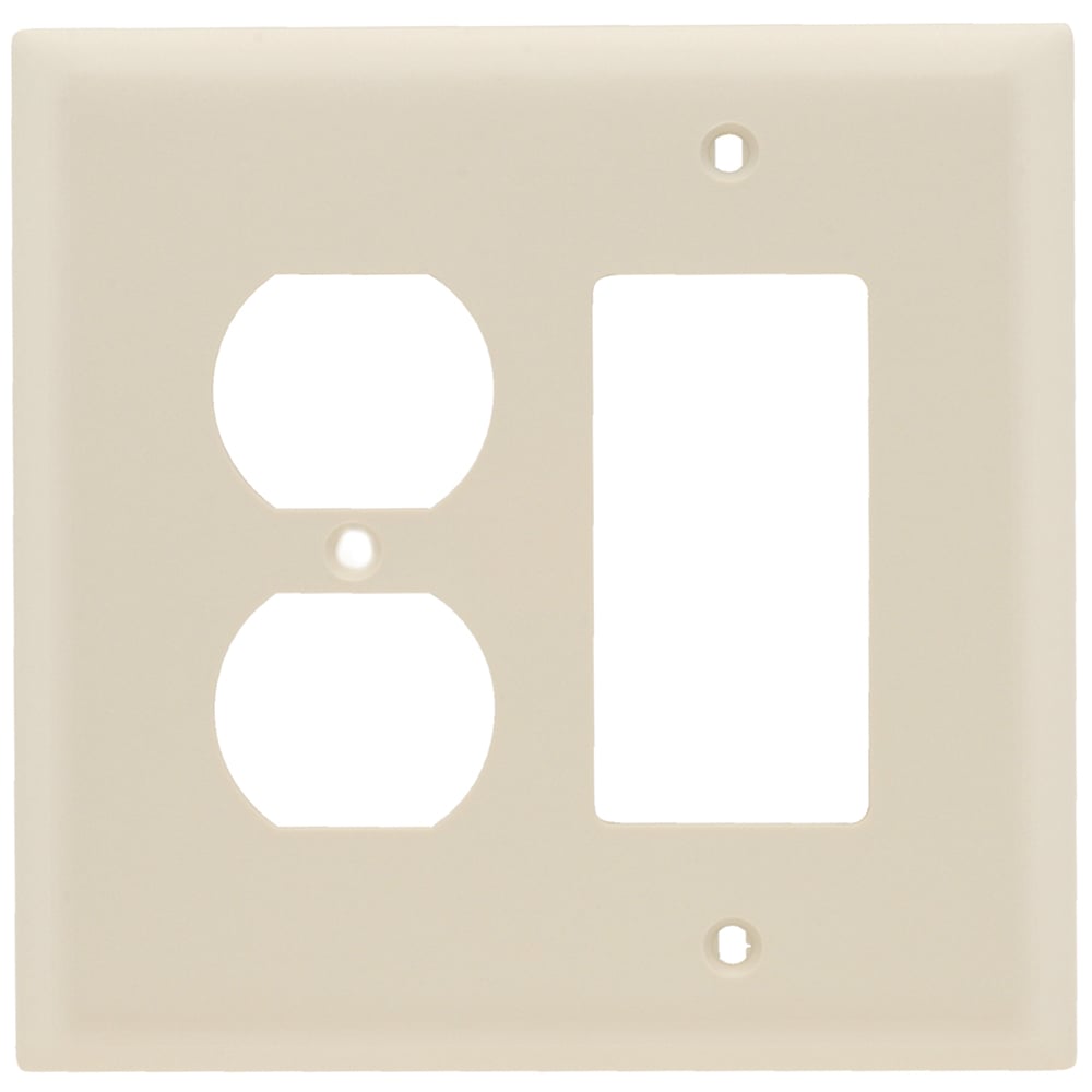 TPJ826LA TradeMaster Wall Plate, Duplex,  2-Gang, 1 Decorator Opening, Light Almond