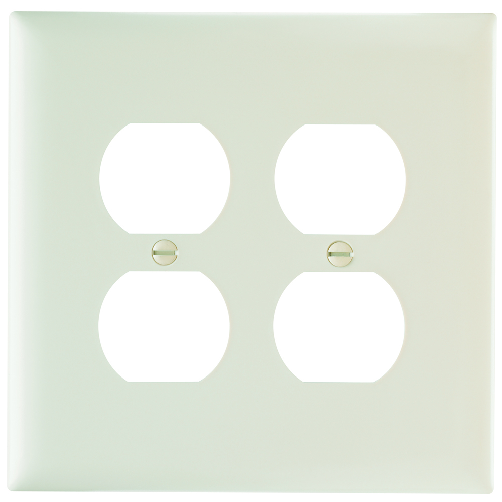 TPJ82LA TradeMaster Jumbo 2-Gang Nylon Wall Plate, 2 Duplex Receptacle Openings, Light Almond