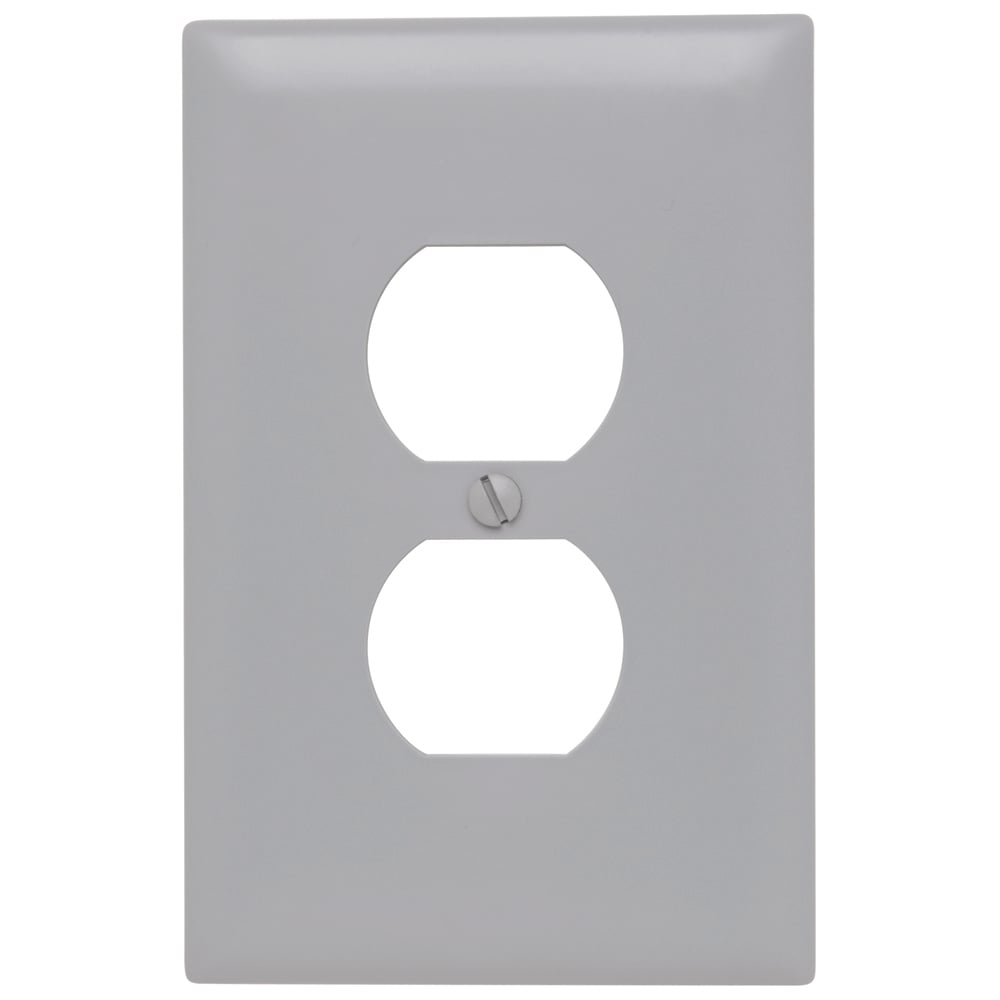 TPJ8GRY TradeMaster Jumbo 1-Gang Nylon Wall Plate, 1 Duplex Receptacle Opening, Gray