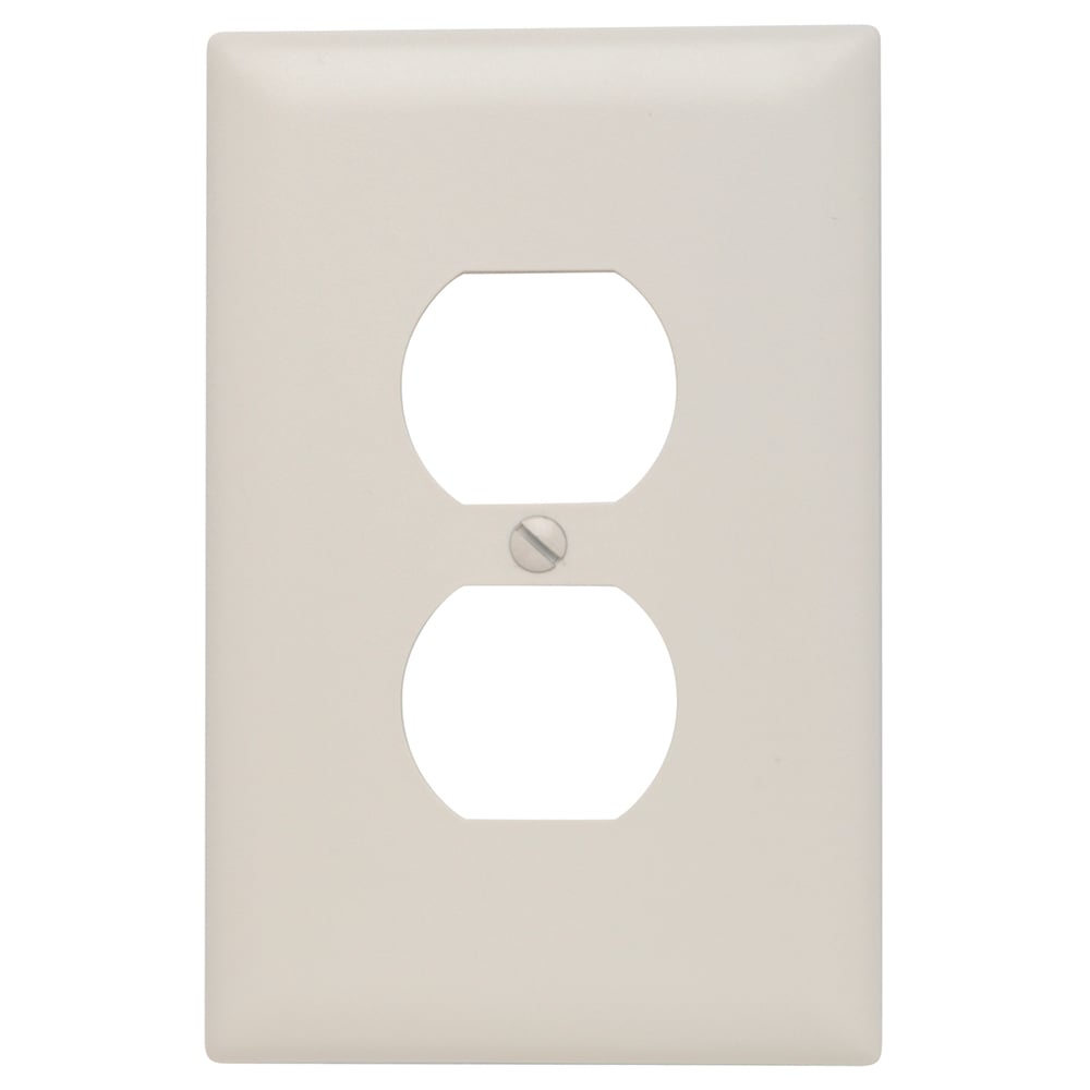TPJ8LA TradeMaster Jumbo 1-Gang Nylon Wall Plate, 1 Duplex Receptacle Opening, Light Almond