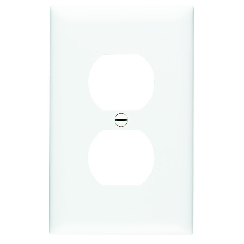 TPJ8W TradeMaster Jumbo 1-Gang Nylon Wall Plate, 1 Duplex Receptacle Opening, White