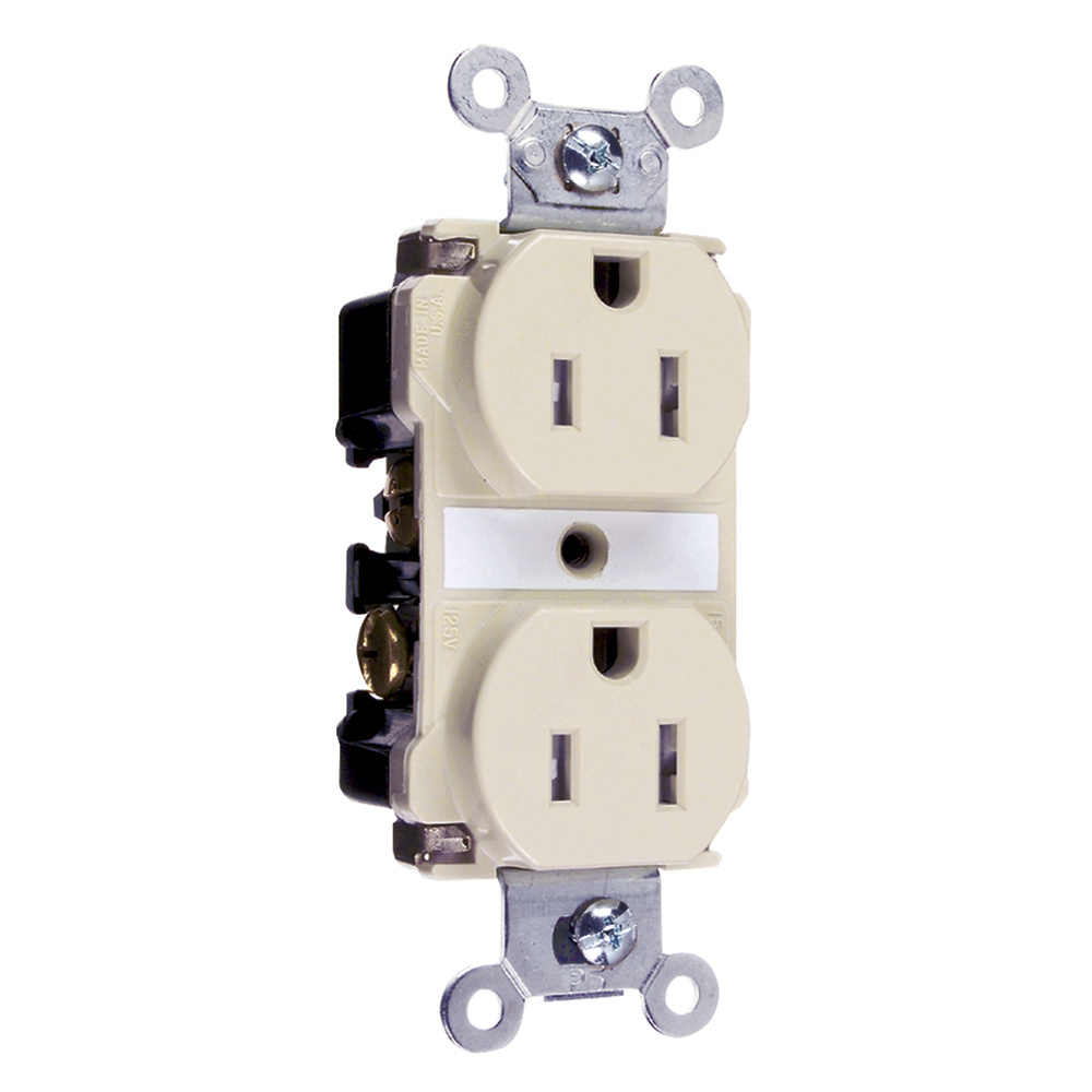 TR62LA  Spec Grade Receptacle, Back and Side Wire, 15 Amp, 125V, Light Almond
