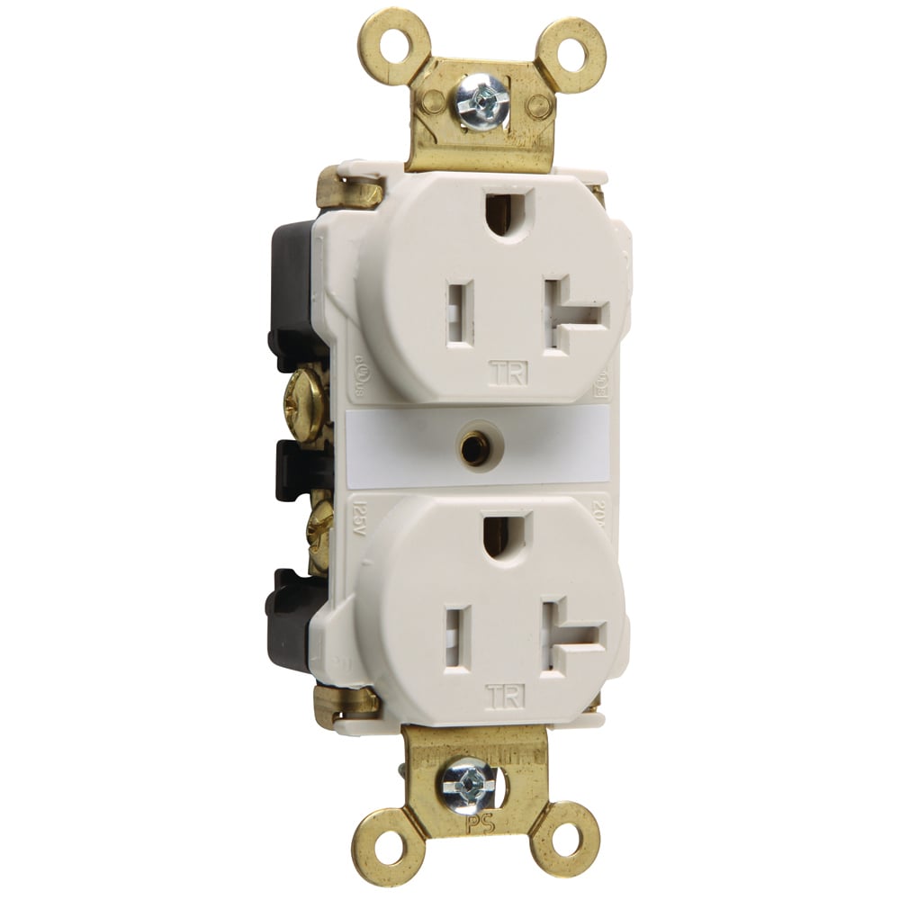 TR63LA 20 Amp 125V Spec-Grade Duplex Receptacle, Back and Side Wire, Light Almond