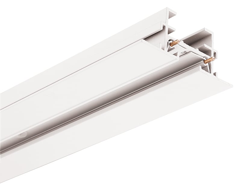 TREC 4FT WH T Series 1-Circuit Low Profile Trac System, 14 ft L x 1-3/8 in W, Extruded Aluminum