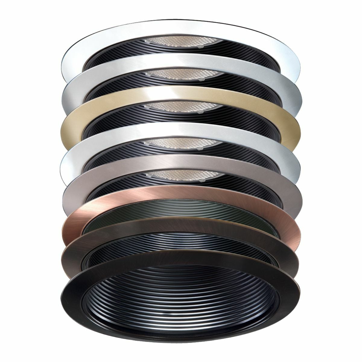 TRM6MB Halo Designer Trim Ring, For Use With 466, 468 and 480 Series Ceiling/Recessed Trim and 6 in Coilex Baffle, 6 in ID x 7-1/4 in OD, Ceiling Mount, Metal, Black