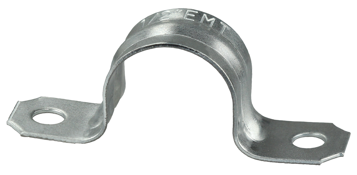 TW306 2-Hole Conduit Strap, 2 in, For Use With EMT Conduit, Steel, Zinc Plated