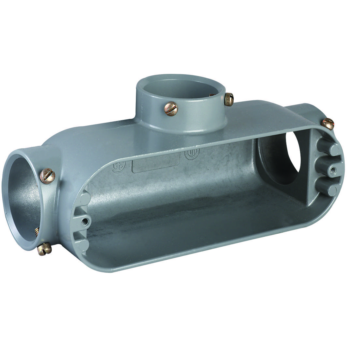 TWOT-4 Type T Combination Conduit Body, 1-1/4 in Hub, 25 cu-in Capacity, Copper Free Aluminum, Electrostatic Powder Coated