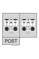 U004CB6010 Midwest GE 2-Head Unmetered Power Pedestal, 120/240 V AC, 100 A, 1 Phase, 6 AWG to 350 kcmil Wire, NEMA 3R Enclosure