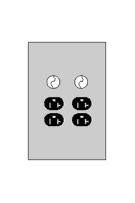 U011F Midwest GE 1-Head Unmetered Power Outlet, 120/240 V AC, 20 A, 1 Phase , 14 to 10 AWG Wire, Surface Mount