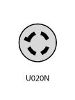 U020N Midwest 1-Phase Raintight Power Inlet, 120/240 V AC, 20 A, NEMA 3R, Steel, G90 Galvanized