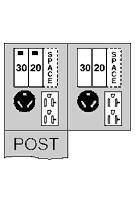 U041CB6010 Midwest GE Type RV Power Outlet Pedestal, 120/240 V AC, 70 A, 1 Phase, NEMA 3R Enclosure