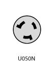 U050N Midwest GE Rainproof Unmetered Power Inlet, 120/240 V AC, 50 A, 1 Phase , Surface Mount