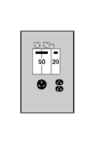 U051C Midwest GE Unmetered Power Outlet Panel, 120/240 V AC, 70 A, 1 Phase , 14 to 8 AWG, 14 to 2 AWG, 12 to 8 AWG, 12 to 2 AWG Wire, Surface Mount