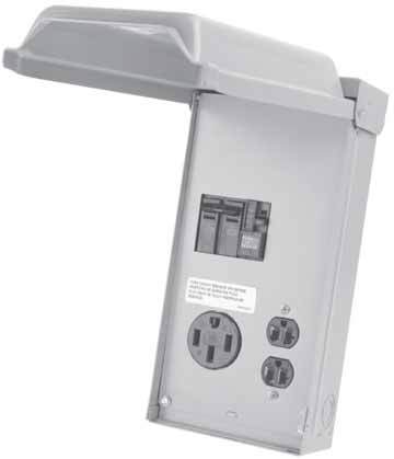 U055G Midwest GE Unmetered Power Outlet, 120/240 V AC, 70 A, 1 Phase , 12 to 8 AWG Wire, Surface Mount