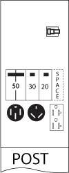 U075CP4L10 Midwest GE 1-Head Unmetered Power Pedestal, 120/240 V AC, 100 A, 1 Phase, 6 AWG to 350 kcmil Wire, NEMA 3R Enclosure
